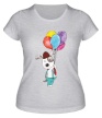 Женская футболка «Песик с шариками» - Фото 1