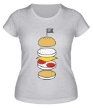 Женская футболка «Разбор бургера» - Фото 1
