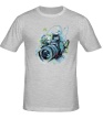 Мужская футболка «Фотоаппарат, акварель» - Фото 1