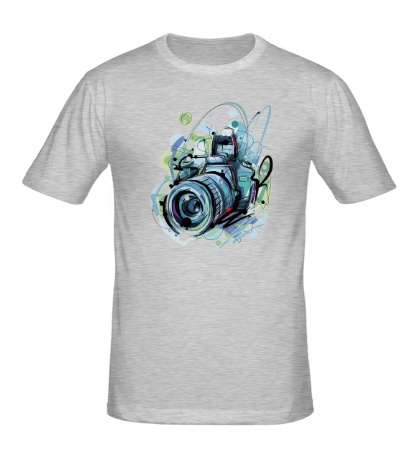 Мужская футболка «Фотоаппарат, акварель»
