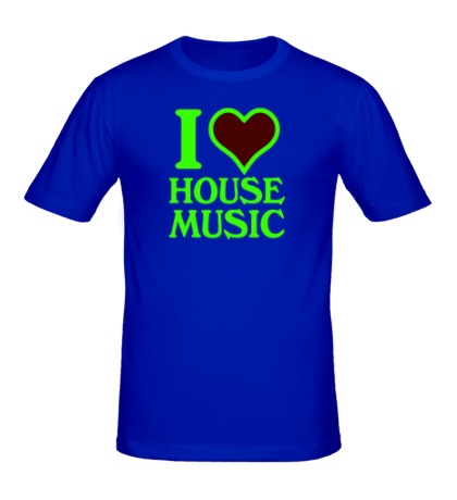 Мужская футболка I Love House Music Glow