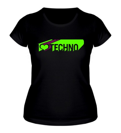 Женская футболка «I love Techno Glow»