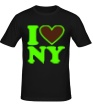Мужская футболка «I love NY Glow» - Фото 1