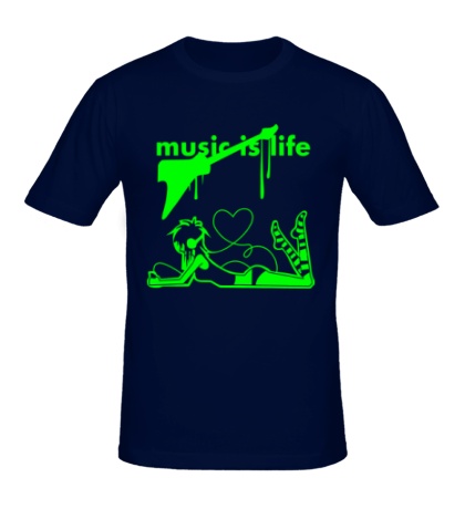 Мужская футболка Music is Life Glow