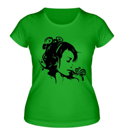 Женская футболка «Цветущая девушка»