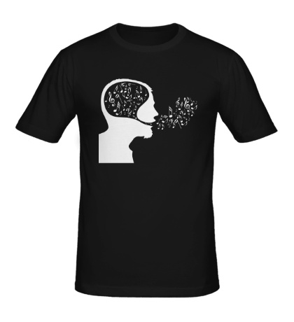 Мужская футболка «Ноты в голове»