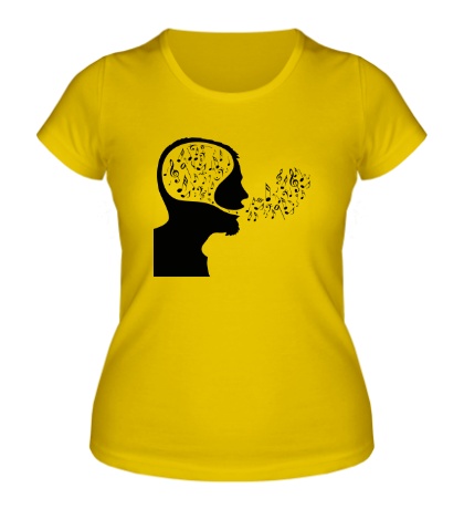Женская футболка «Ноты в голове»