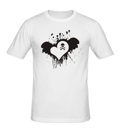 Мужская футболка «Сердце с черепком»