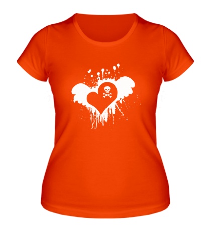 Женская футболка «Сердце с черепком»