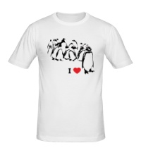 Мужская футболка I love Penguins