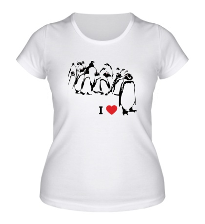 Женская футболка «I love Penguins»