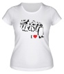Женская футболка «I love Penguins» - Фото 1