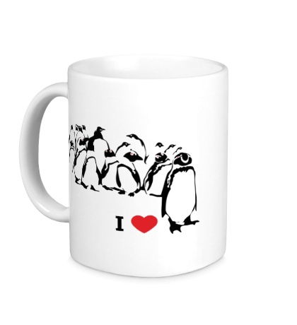 Керамическая кружка I love Penguins