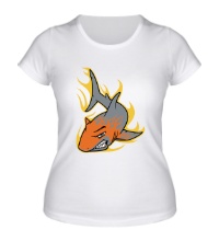Женская футболка Огненная акула