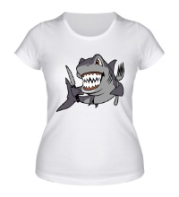 Женская футболка Голодная акула