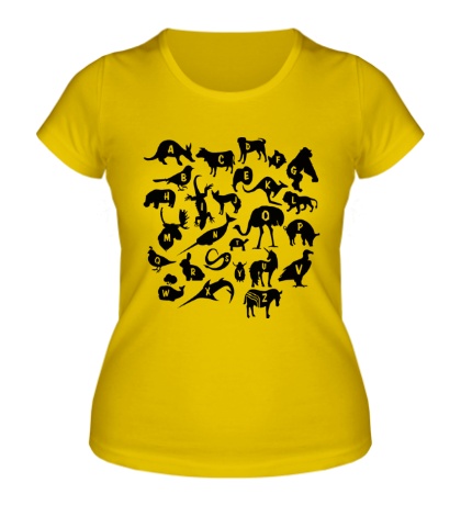 Женская футболка Зоо алфавит