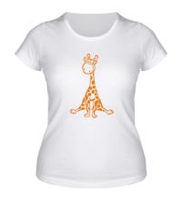 Женская футболка Забавный жираф
