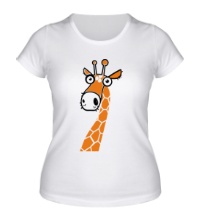 Женская футболка Удивленный жираф