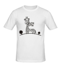 Мужская футболка Жираф на прогулке
