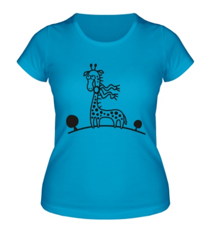 Женская футболка Жираф на прогулке
