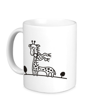Керамическая кружка «Жираф на прогулке»