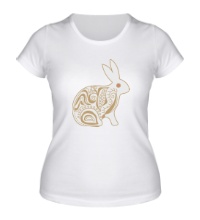 Женская футболка Расписной заяц