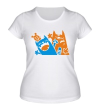 Женская футболка Веселые коты