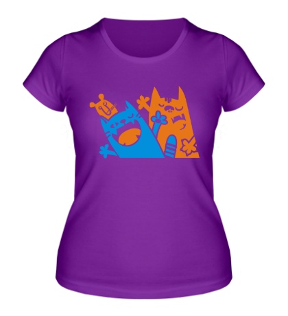 Женская футболка «Веселые коты»