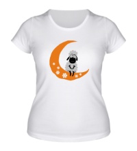 Женская футболка Овечка на Луне