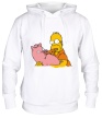 Толстовка с капюшоном «Гомер и свинья» - Фото 1