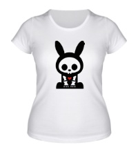 Женская футболка Скелет зайца