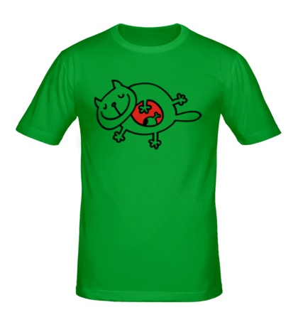Мужская футболка «Сытый кот»