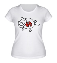Женская футболка Сытый кот