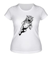 Женская футболка Рвущий тигр