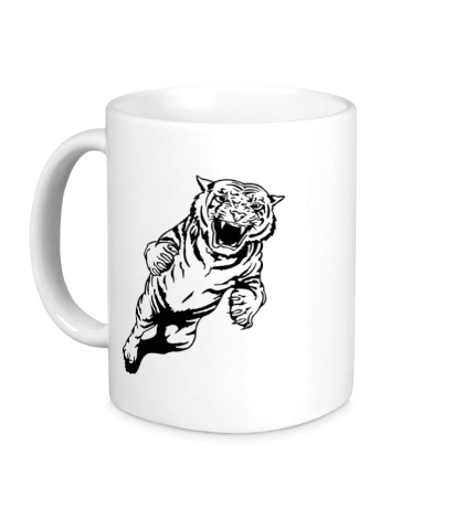 Керамическая кружка «Рвущий тигр»
