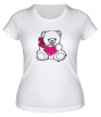 Женская футболка «Мишка с сердечком» - Фото 1