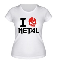 Женская футболка I love metall