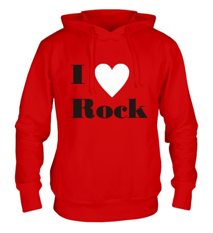 Толстовка с капюшоном «Я люблю рок»