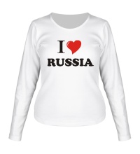 Женский лонгслив I love RUSSIA