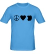 Мужская футболка «Peace Love Apple» - Фото 1