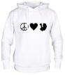 Толстовка с капюшоном «Peace Love Apple» - Фото 1