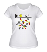 Женская футболка House MD: Smile Pills