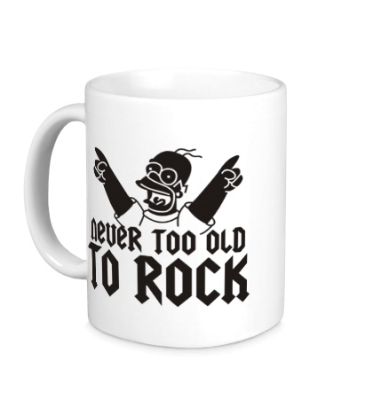 Купить керамическую кружку Never too old to Rock
