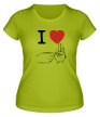 Женская футболка «I love Hands» - Фото 1