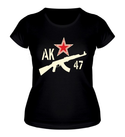 Женская футболка АК-47 патриот, свет