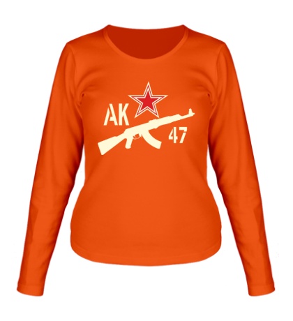 Женский лонгслив «АК-47 патриот, свет»