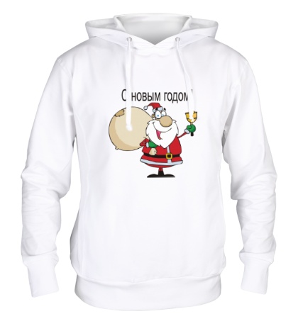 Толстовка с капюшоном «Дед Мороз поздравляет»