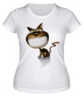 Женская футболка «Улыбающийся кот» - Фото 1