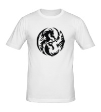 Мужская футболка Инь-ян драконы