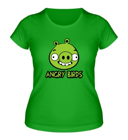 Женская футболка Anrgy Birds: Green Pig